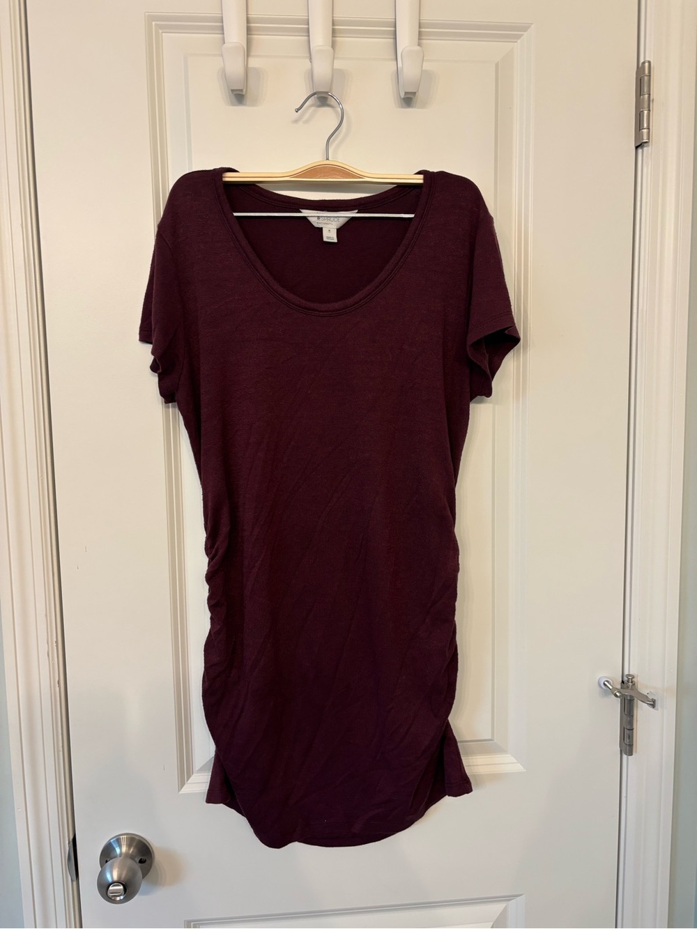 Soft Scoop-Neck Women's Maternity Top in Plum